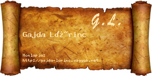 Gajda Lőrinc névjegykártya